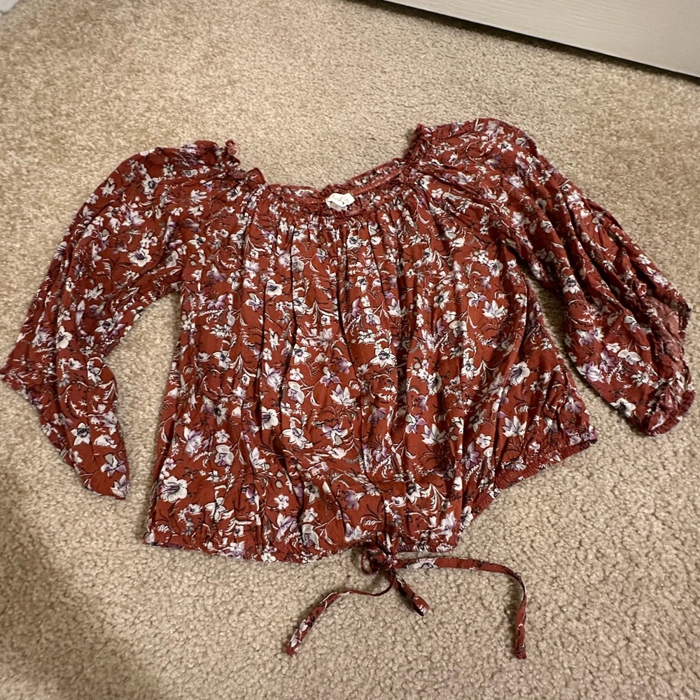Rust Flower Blouse